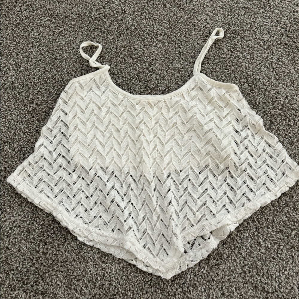 Chevron White Crop Top